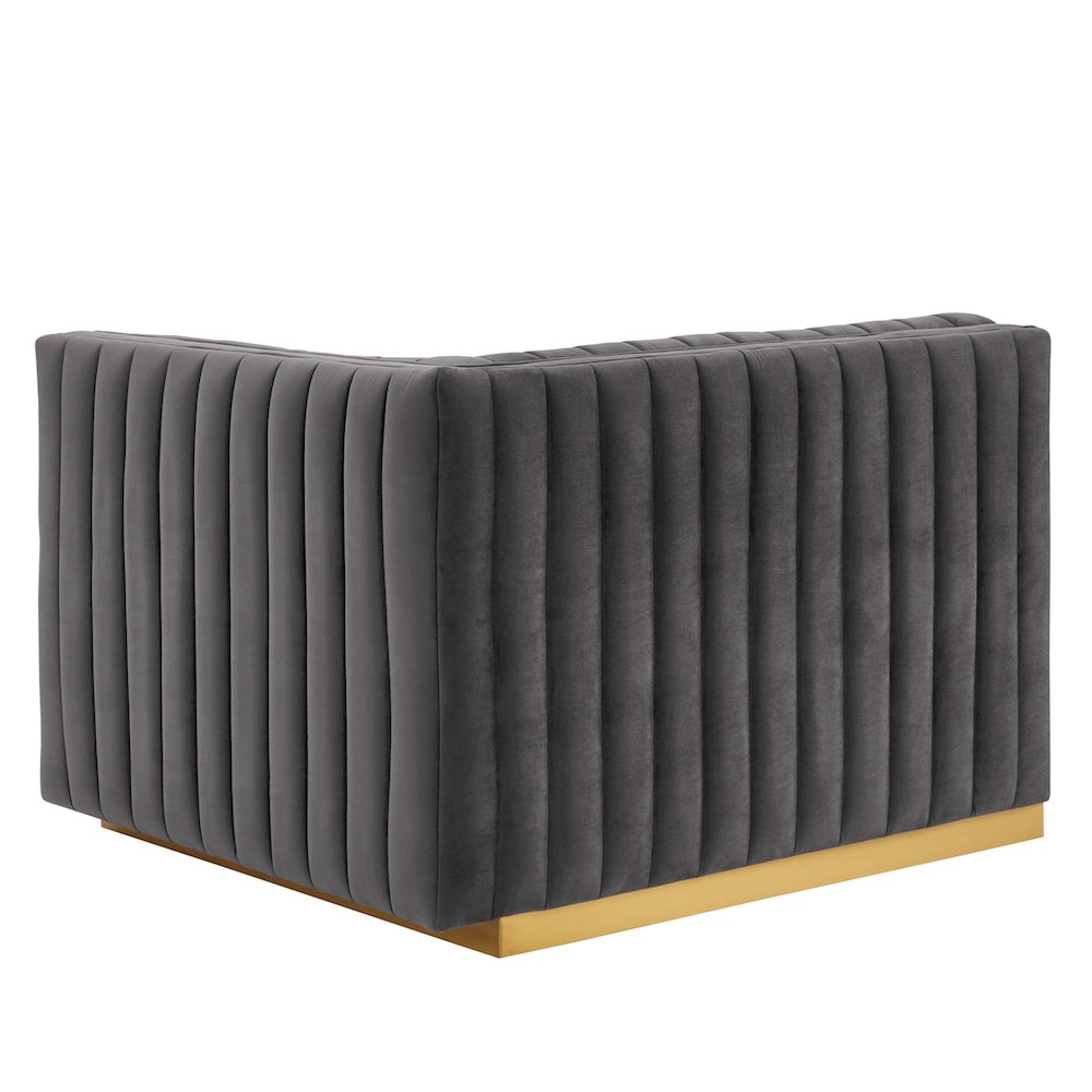 Conjure Channel Tufted Performance Velvet Right-Arm Chair. Picture 4