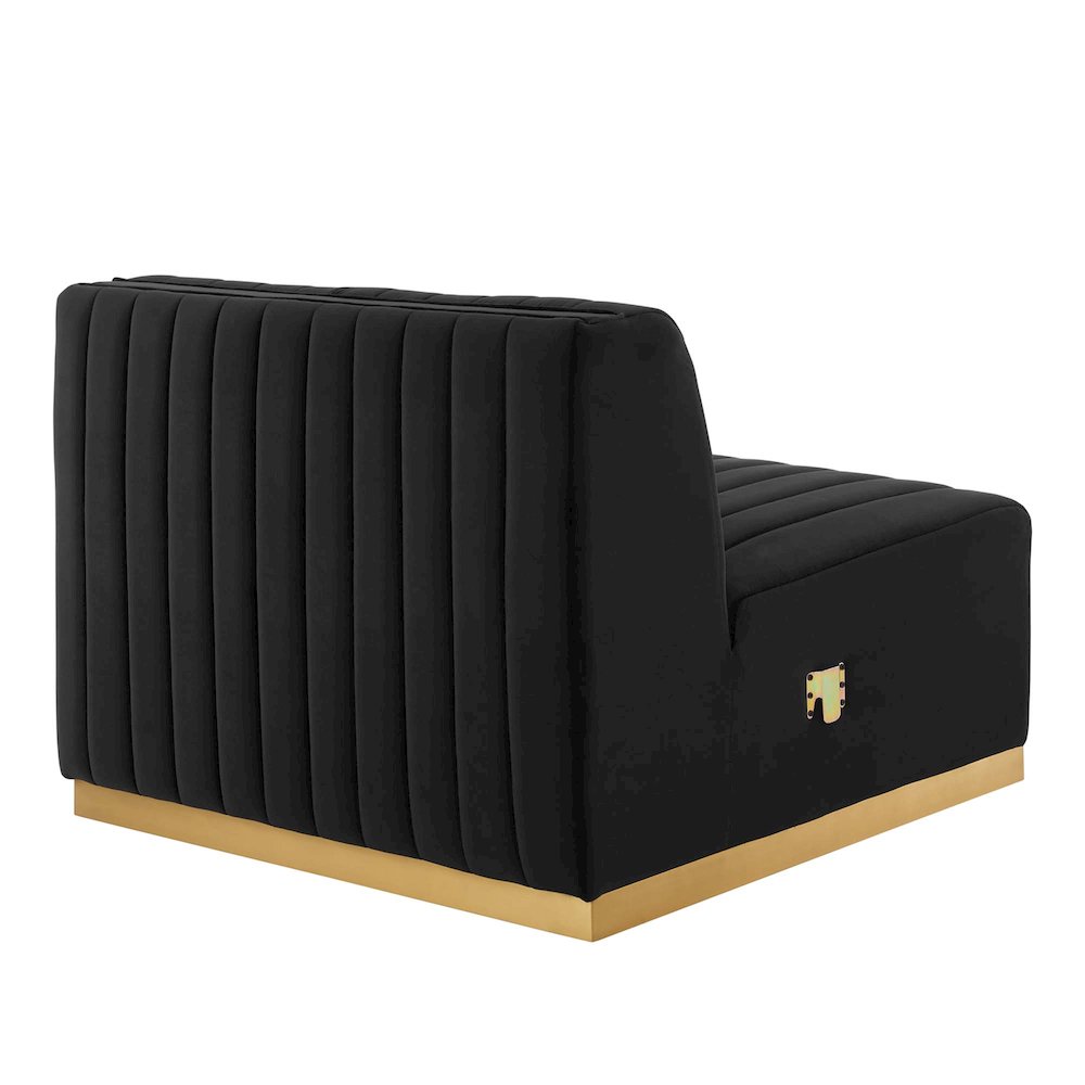 Conjure Channel Tufted Performance Velvet Armless Chair. Picture 4