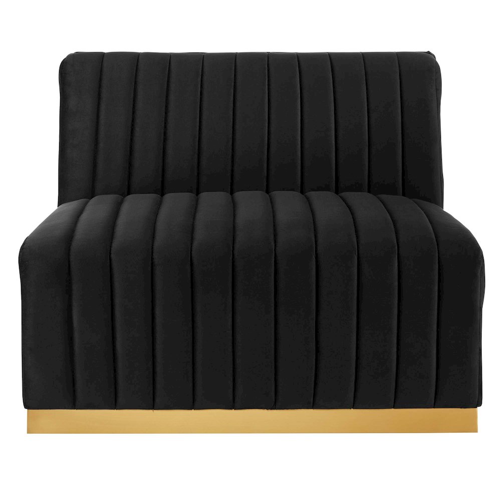 Conjure Channel Tufted Performance Velvet Armless Chair. Picture 5