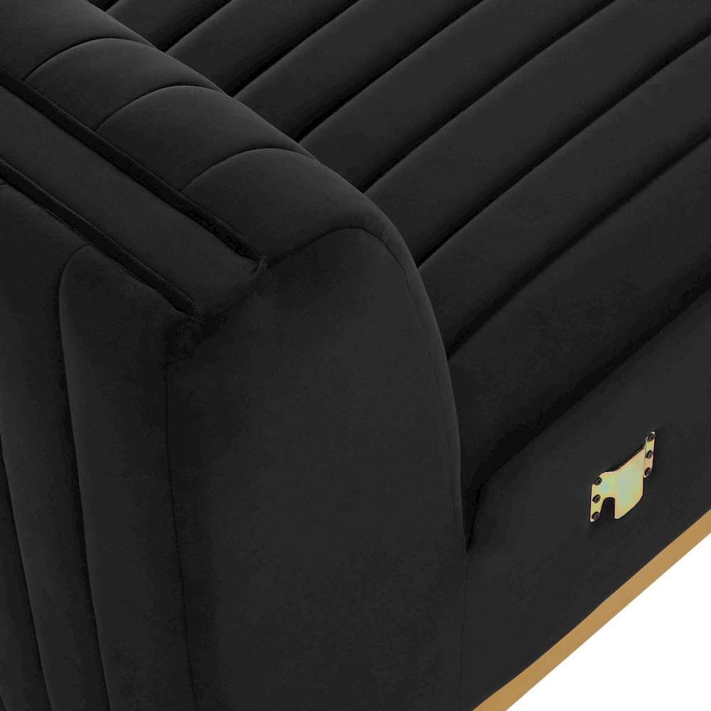 Conjure Channel Tufted Performance Velvet Armless Chair. Picture 6