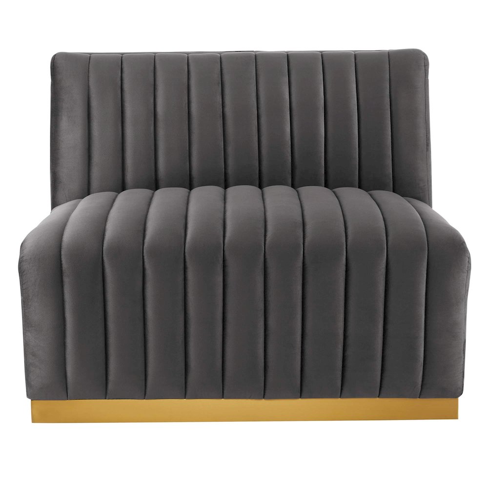 Conjure Channel Tufted Performance Velvet Armless Chair. Picture 5