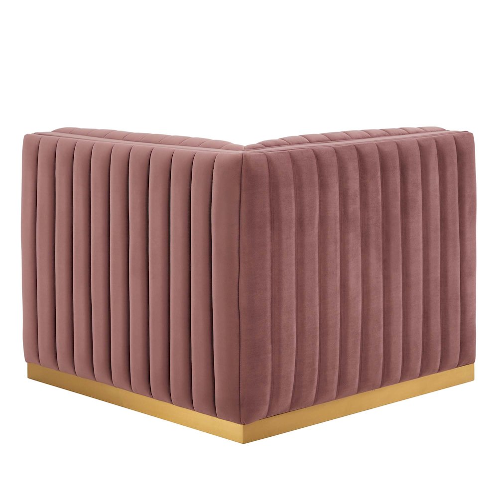 Conjure Channel Tufted Performance Velvet Right Corner Chair. Picture 4