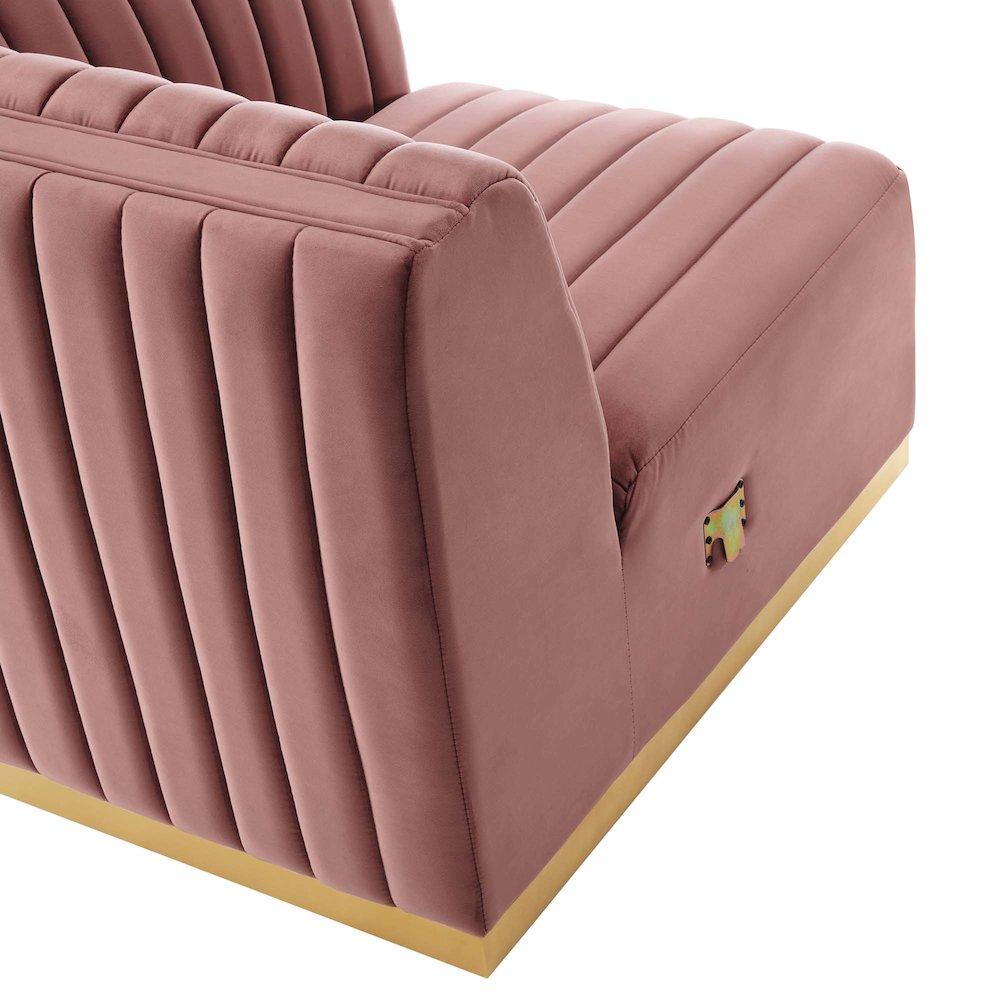 Conjure Channel Tufted Performance Velvet Right Corner Chair. Picture 5