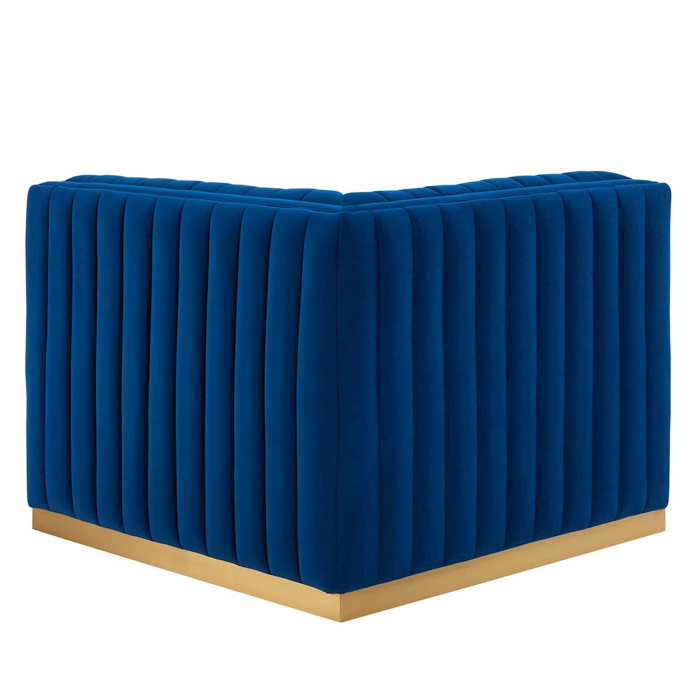 Conjure Channel Tufted Performance Velvet Right Corner Chair. Picture 4