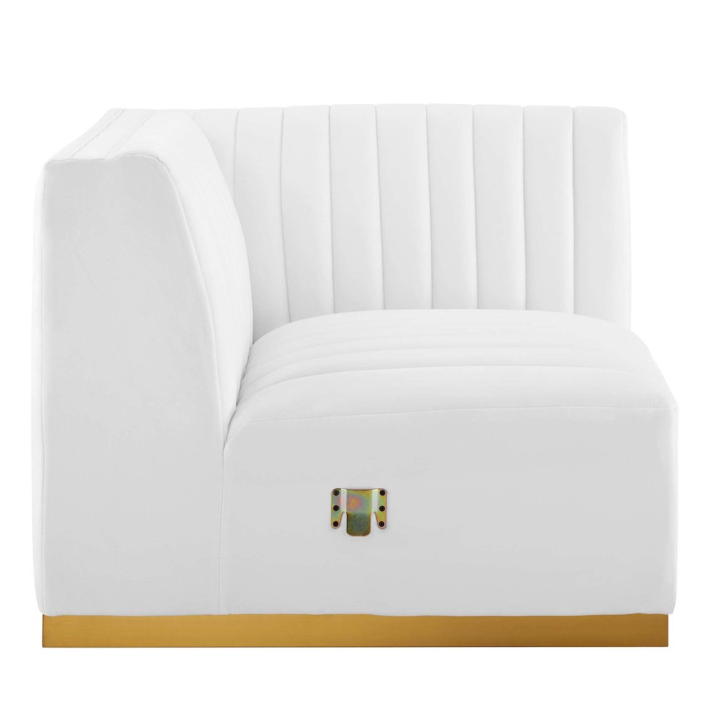 Conjure Channel Tufted Performance Velvet Right Corner Chair. Picture 3
