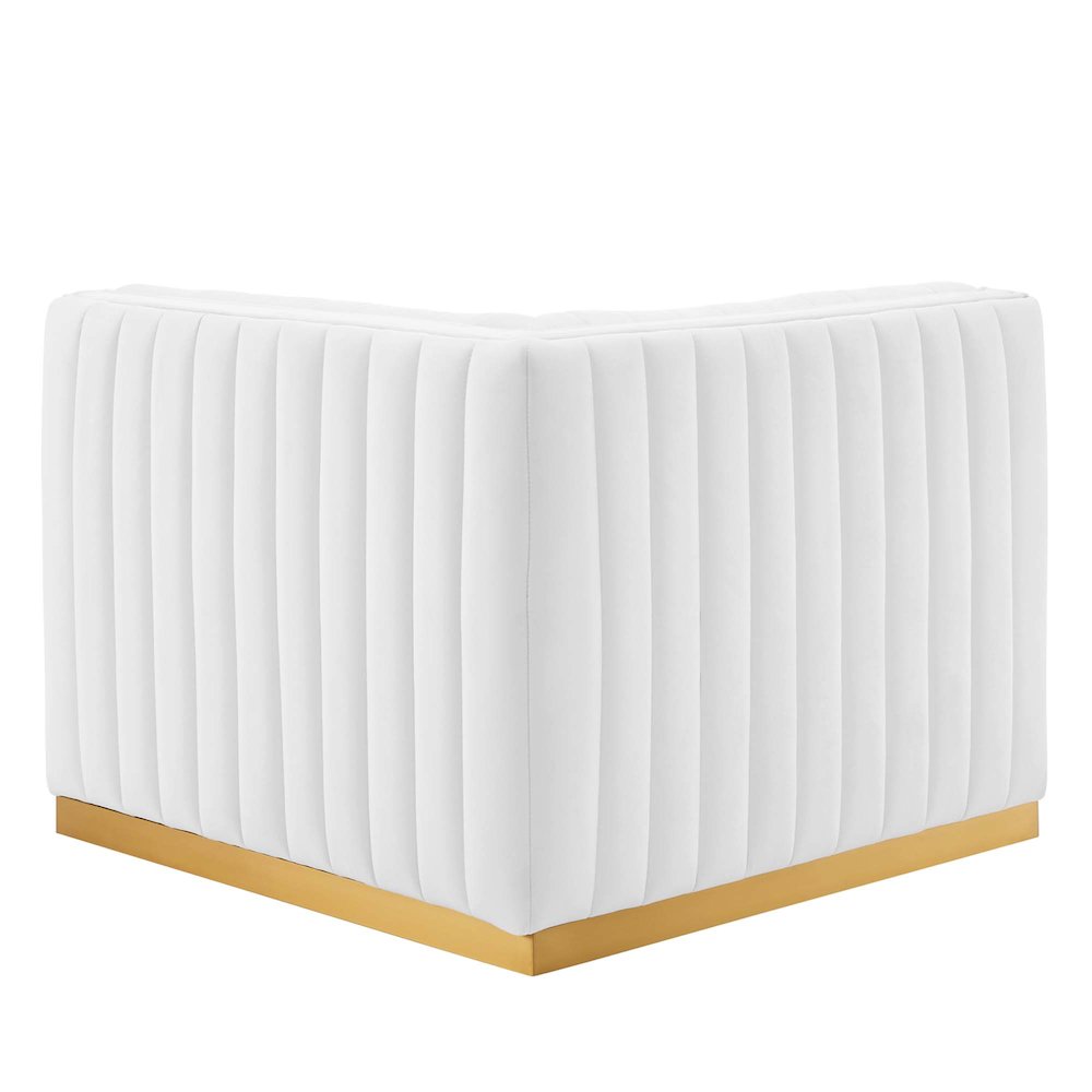 Conjure Channel Tufted Performance Velvet Right Corner Chair. Picture 4