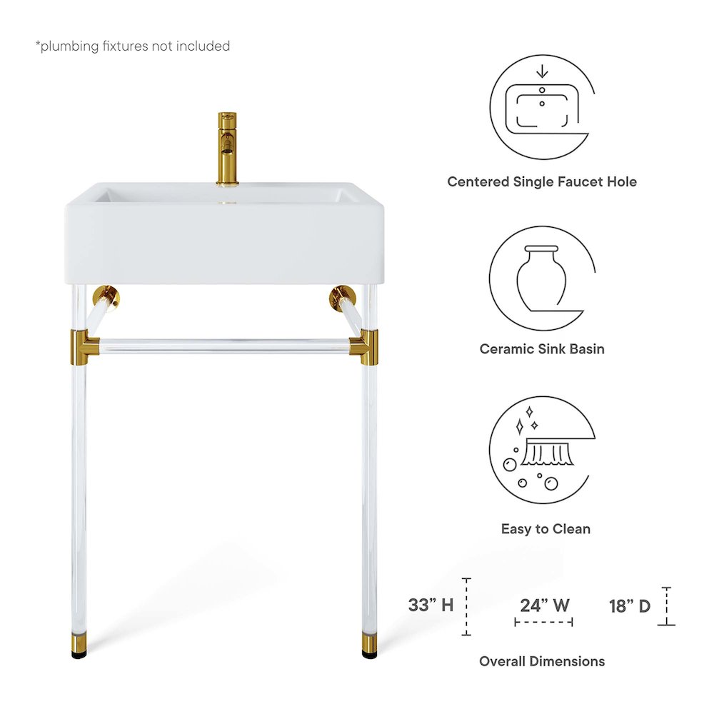 Redeem 24" Acrylic Wall-Mount Bathroom Vanity. Picture 2