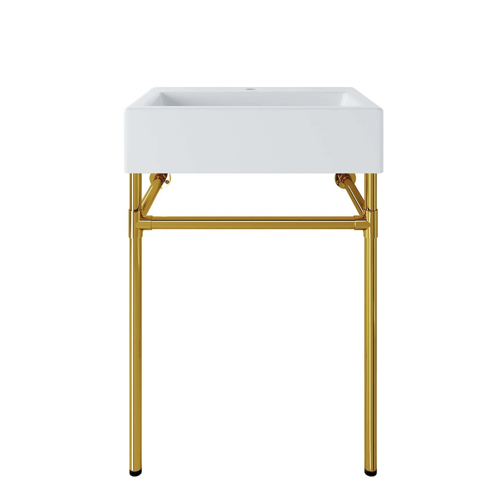 Redeem 24" Wall-Mount Gold Stainless Steel Bathroom Vanity. Picture 1
