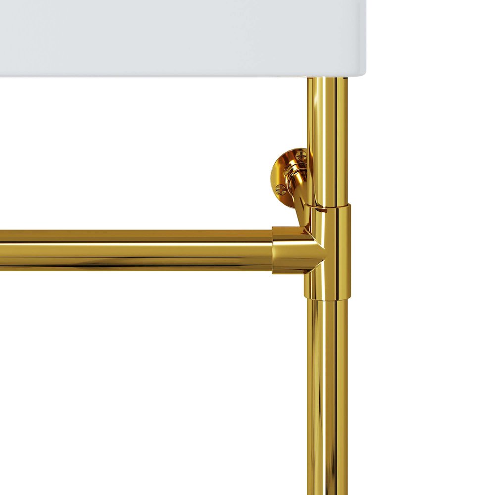 Redeem 24" Wall-Mount Gold Stainless Steel Bathroom Vanity. Picture 7