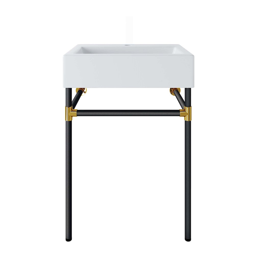 Redeem 24" Wall-Mount Black Stainless Steel Bathroom Vanity. Picture 1