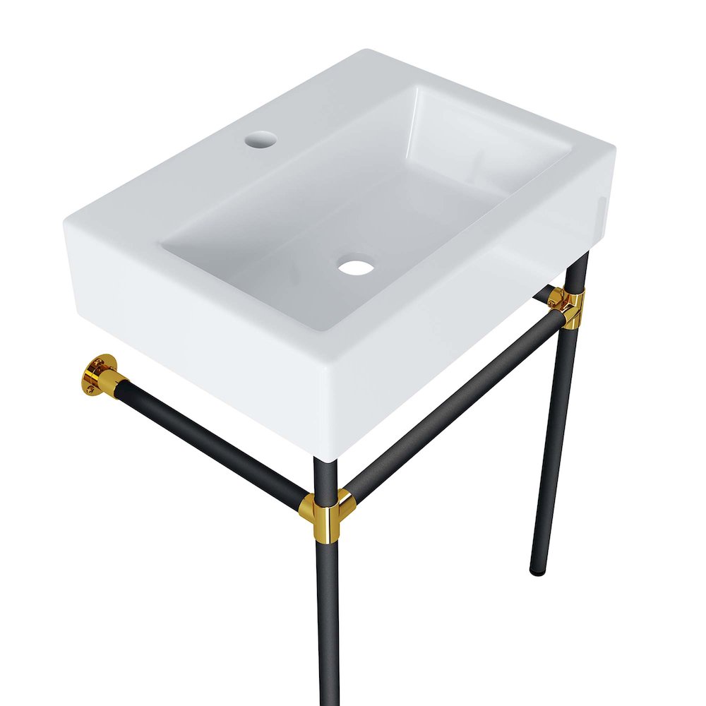 Redeem 24" Wall-Mount Black Stainless Steel Bathroom Vanity. Picture 3
