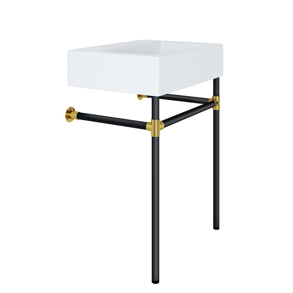 Redeem 24" Wall-Mount Black Stainless Steel Bathroom Vanity. Picture 4
