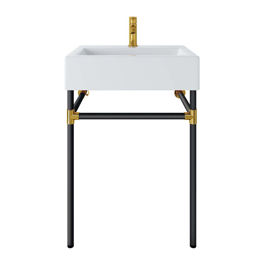 Redeem 24" Wall-Mount Black Stainless Steel Bathroom Vanity. Picture 6