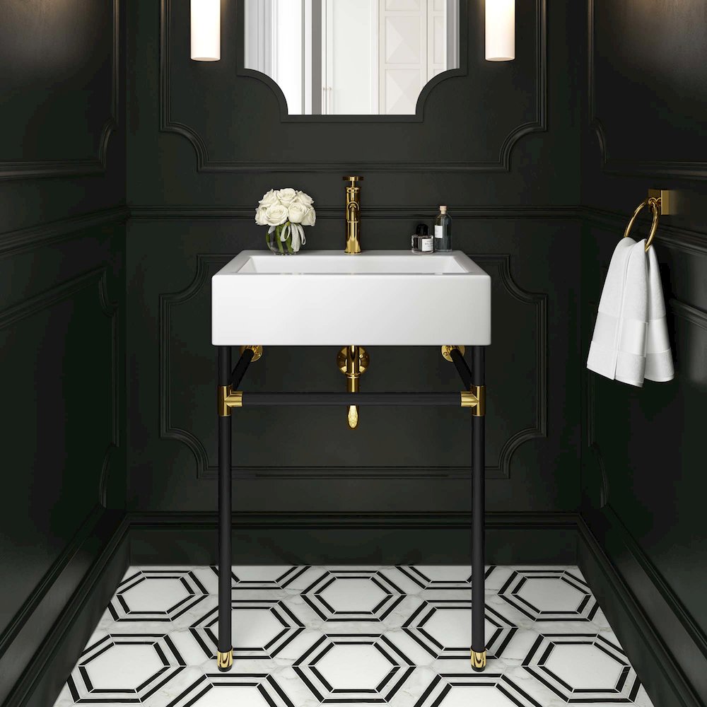 Redeem 24" Wall-Mount Black Stainless Steel Bathroom Vanity. Picture 8