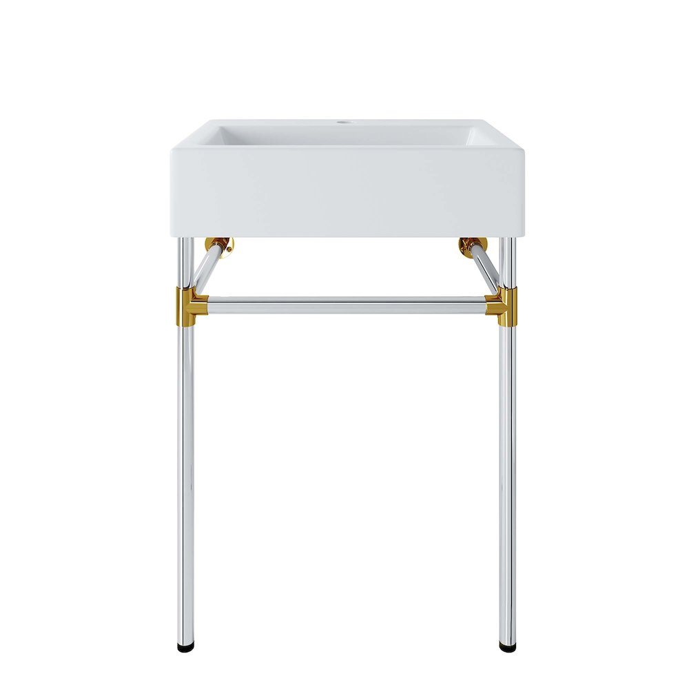 Redeem 24" Silver Stainless Steel Wall-Mount Bathroom Vanity. Picture 1