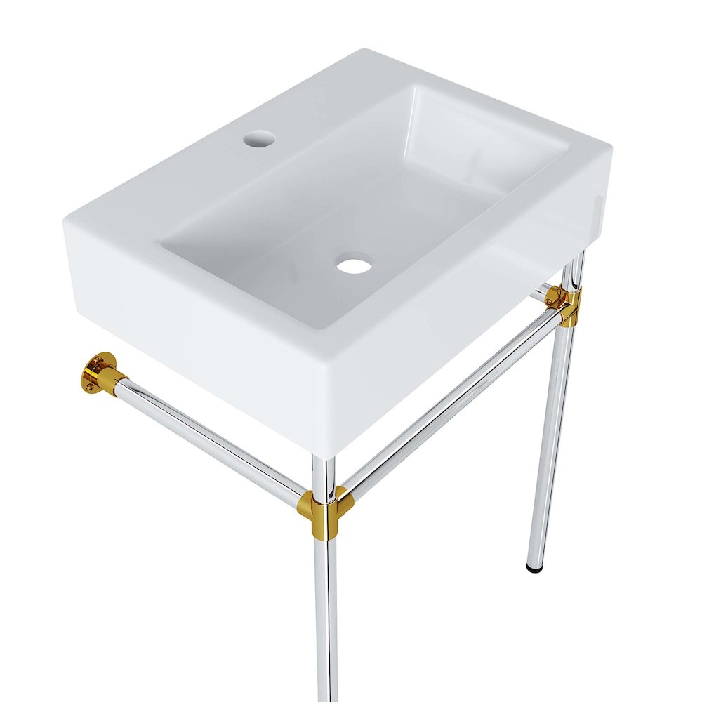 Redeem 24" Silver Stainless Steel Wall-Mount Bathroom Vanity. Picture 3