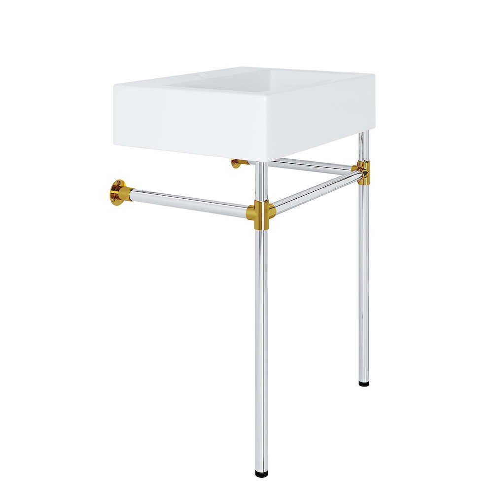 Redeem 24" Silver Stainless Steel Wall-Mount Bathroom Vanity. Picture 4