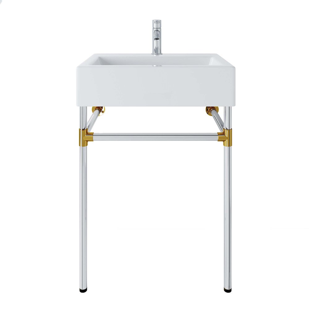 Redeem 24" Silver Stainless Steel Wall-Mount Bathroom Vanity. Picture 6