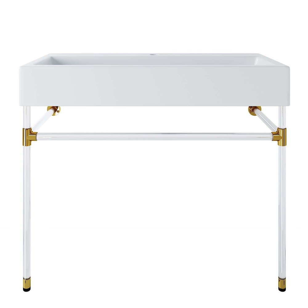 Redeem 40" Acrylic Wall-Mount Bathroom Vanity. Picture 1