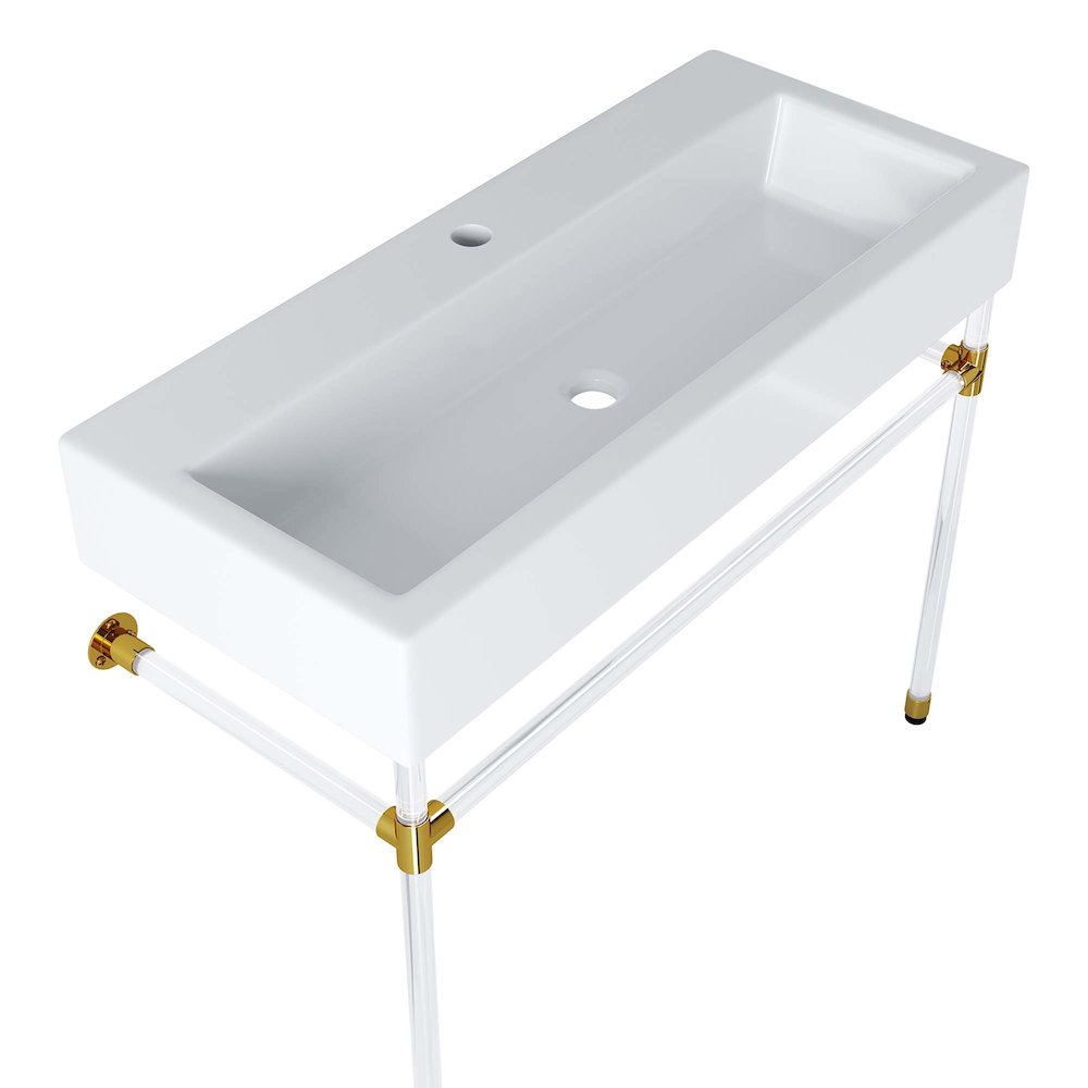 Redeem 40" Acrylic Wall-Mount Bathroom Vanity. Picture 3