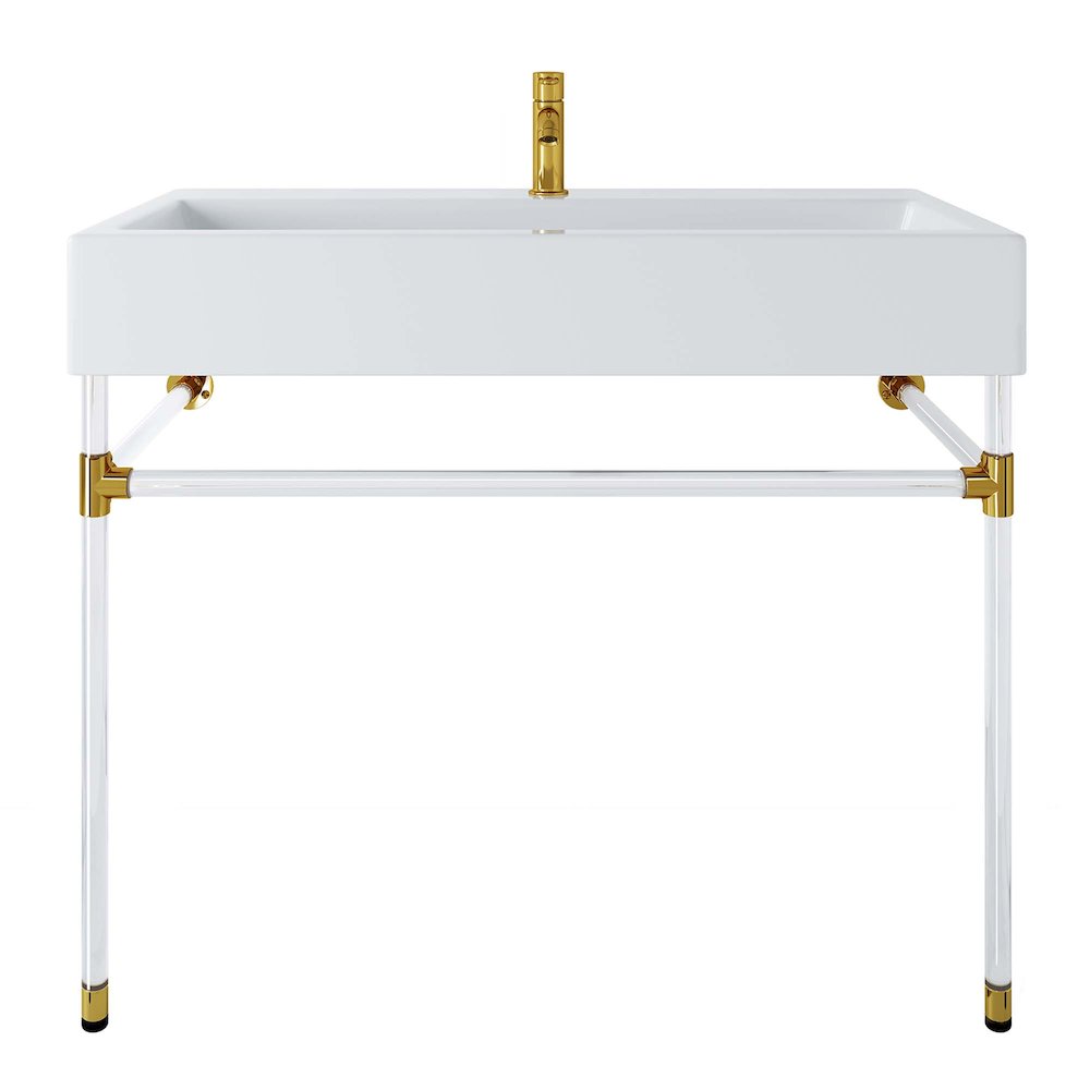 Redeem 40" Acrylic Wall-Mount Bathroom Vanity. Picture 5