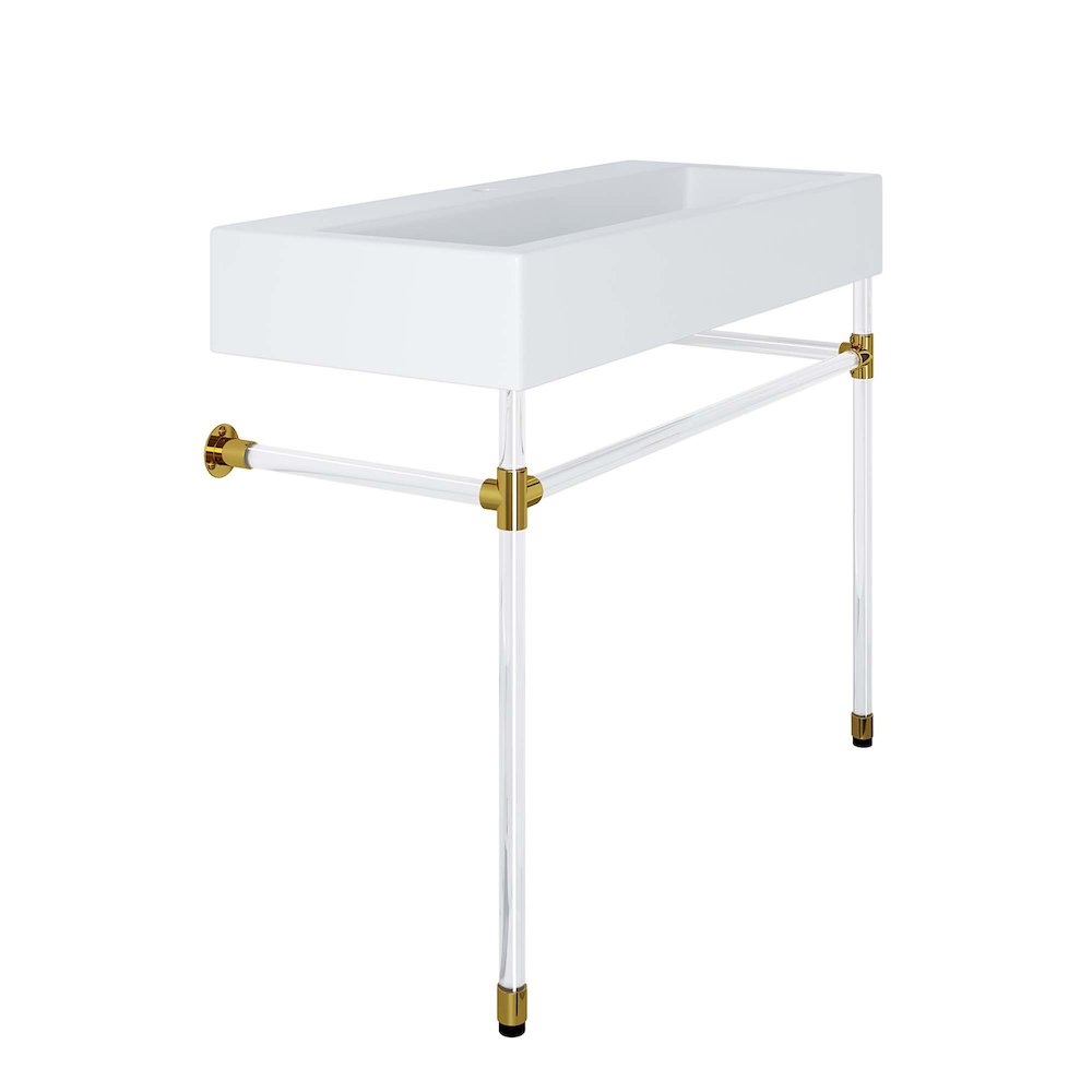 Redeem 40" Acrylic Wall-Mount Bathroom Vanity. Picture 6