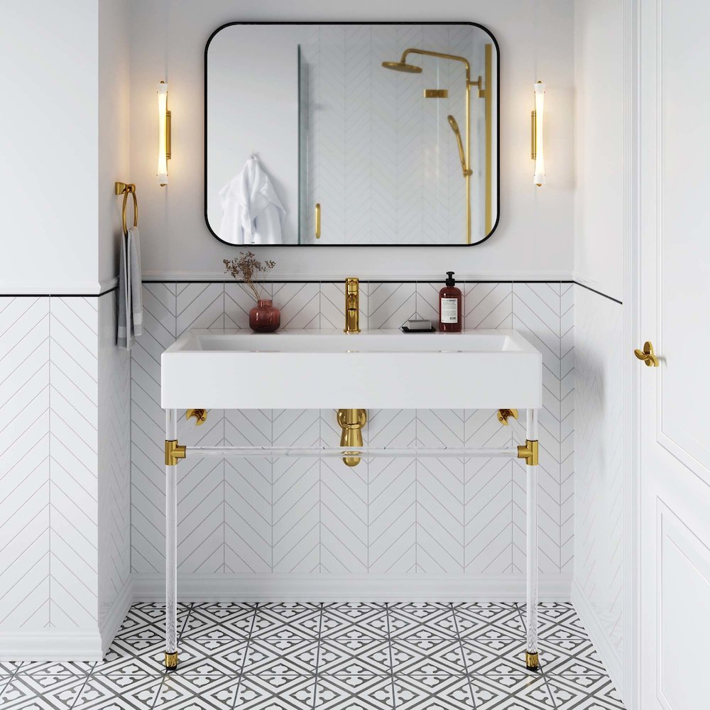 Redeem 40" Acrylic Wall-Mount Bathroom Vanity. Picture 7