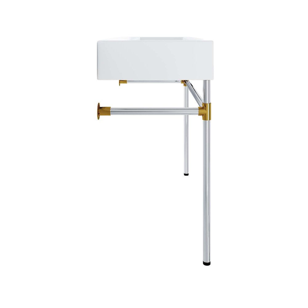 Redeem 40" Silver Stainless Steel Wall-Mount Bathroom Vanity. Picture 5