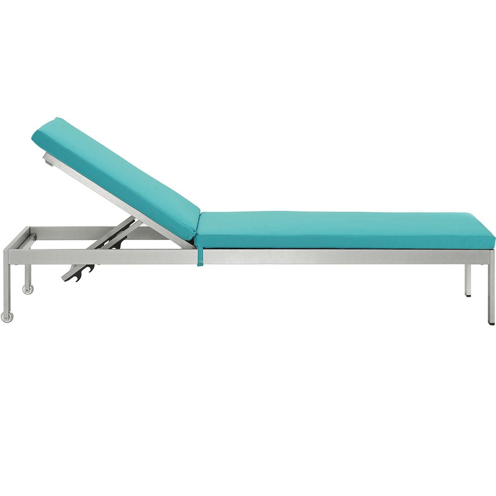 Shore Outdoor Patio Aluminum Chaise with Cushions. Picture 3