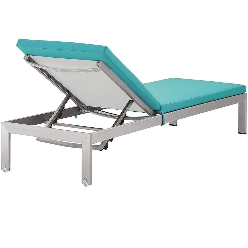 Shore Outdoor Patio Aluminum Chaise with Cushions. Picture 4