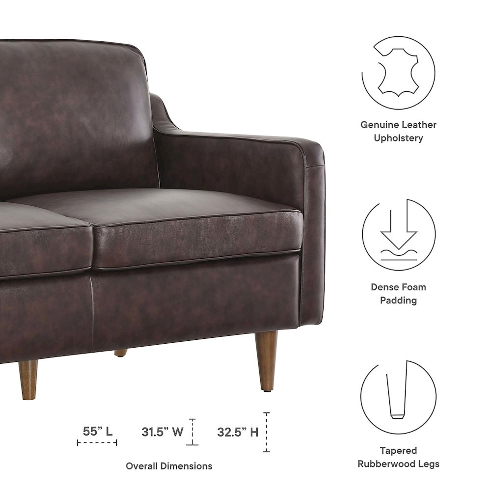 Impart Genuine Leather Loveseat. Picture 2