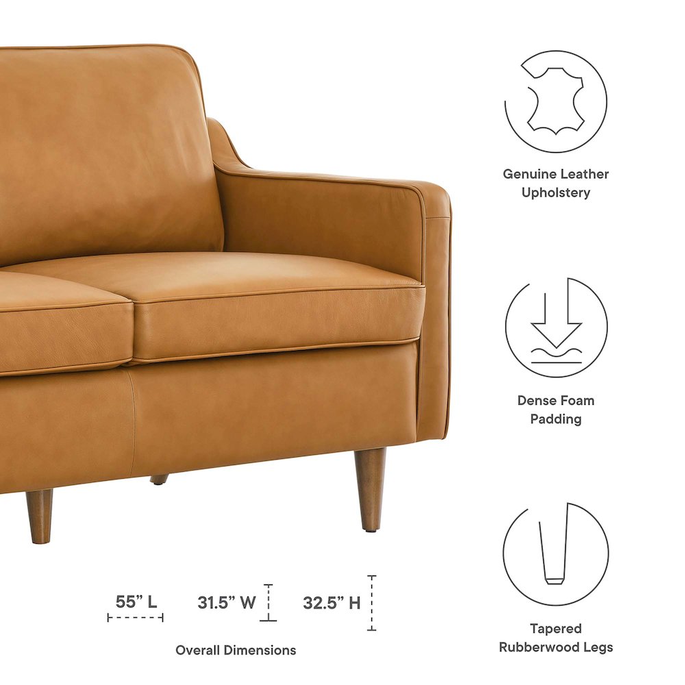Impart Genuine Leather Loveseat. Picture 2