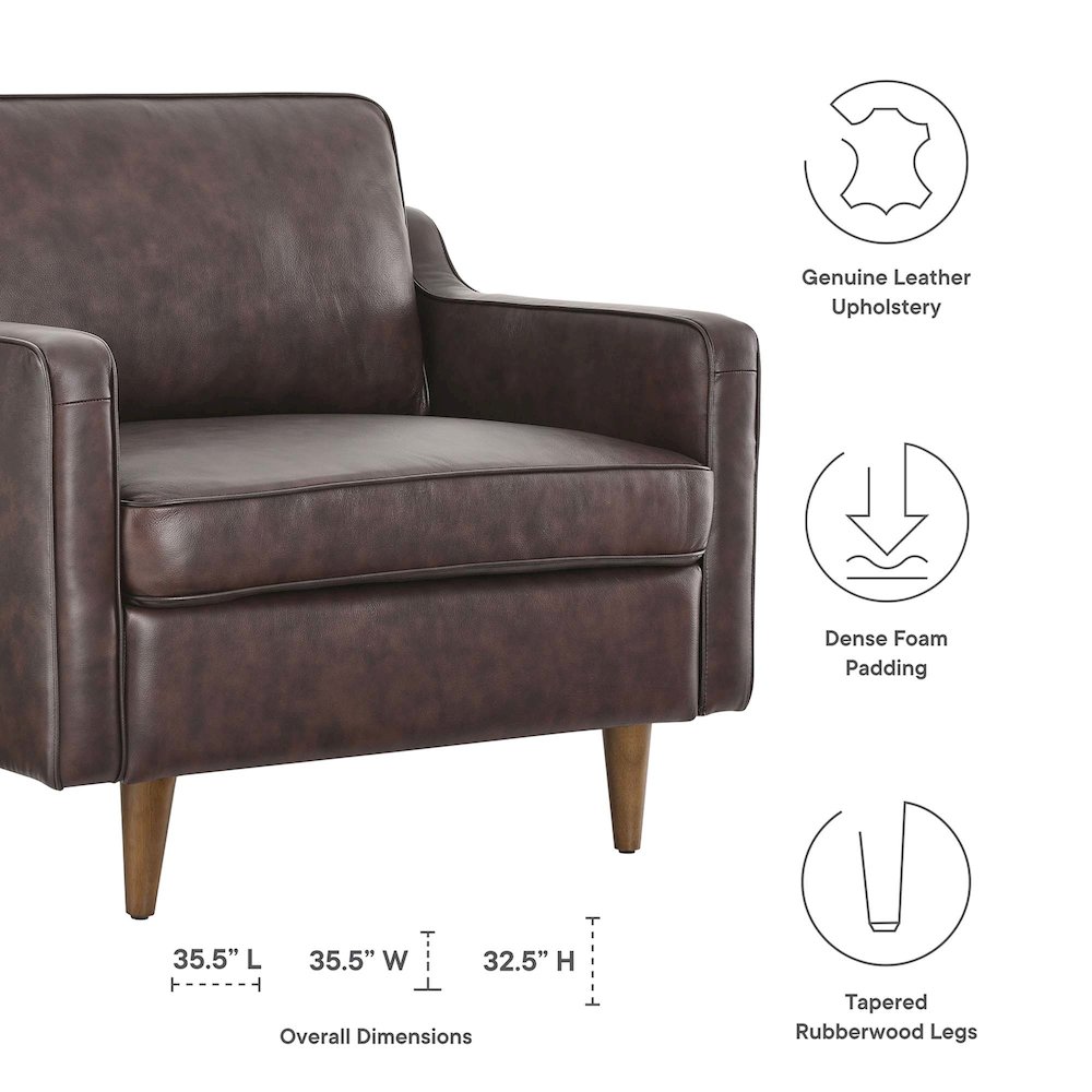 Impart Genuine Leather Armchair. Picture 2