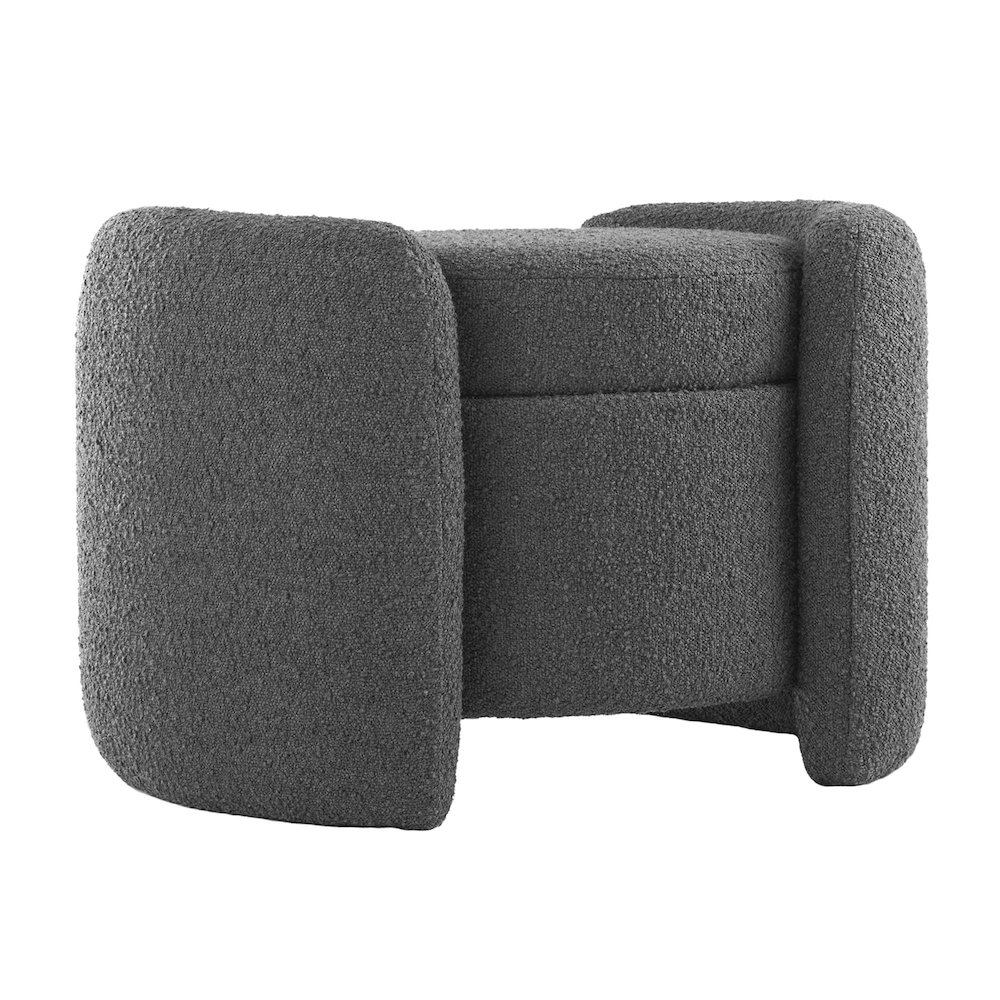 Nebula Boucle Upholstered Ottoman. Picture 1
