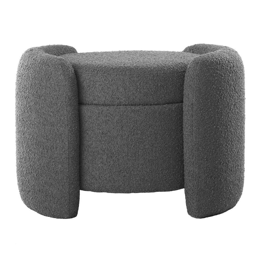 Nebula Boucle Upholstered Ottoman. Picture 5