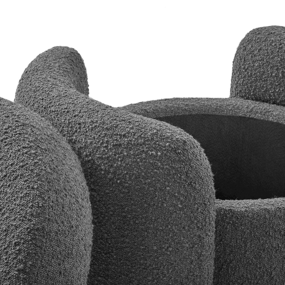 Nebula Boucle Upholstered Ottoman. Picture 7