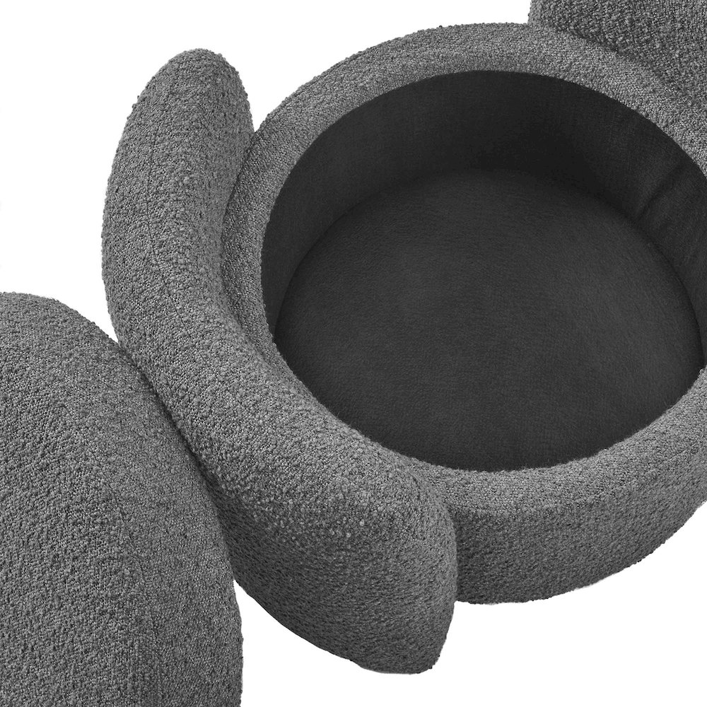 Nebula Boucle Upholstered Ottoman. Picture 8