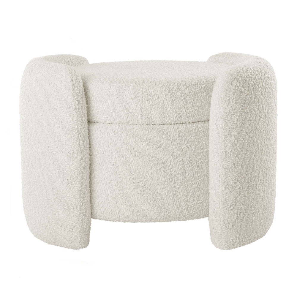 Nebula Boucle Upholstered Ottoman. Picture 5