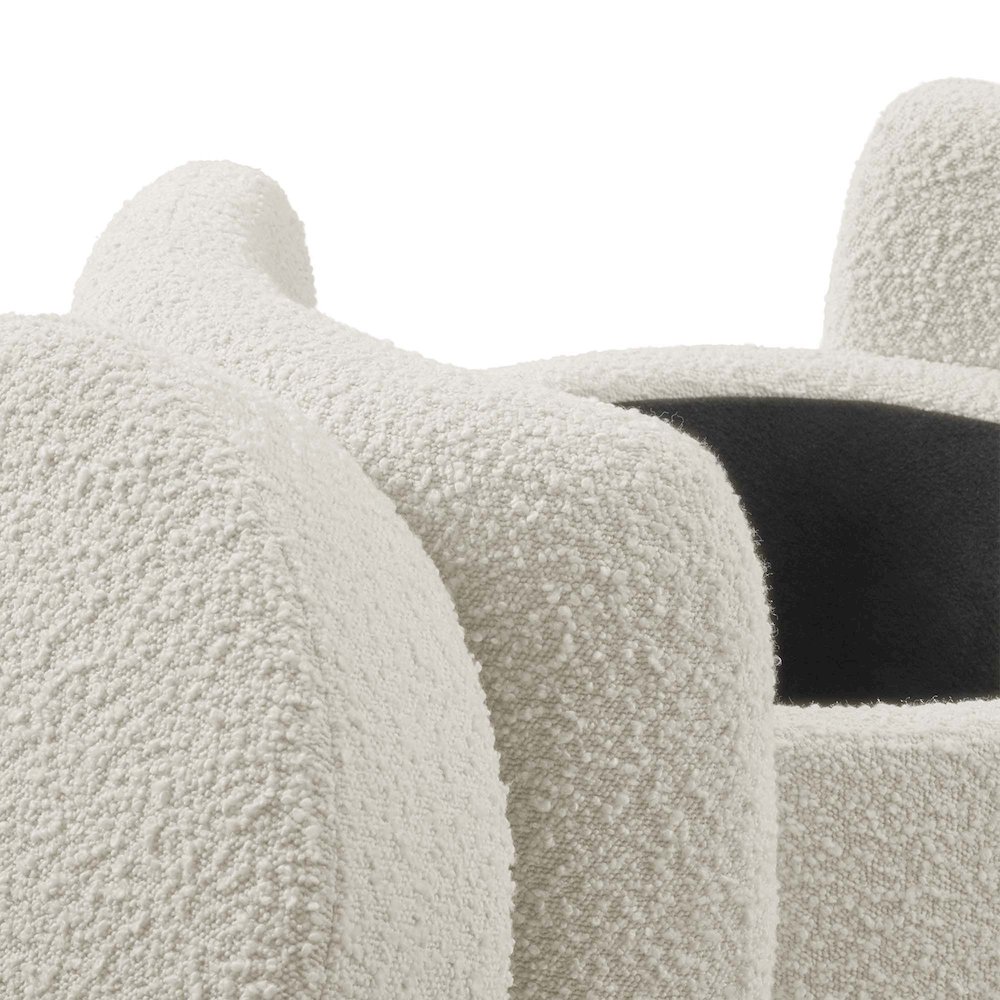 Nebula Boucle Upholstered Ottoman. Picture 7
