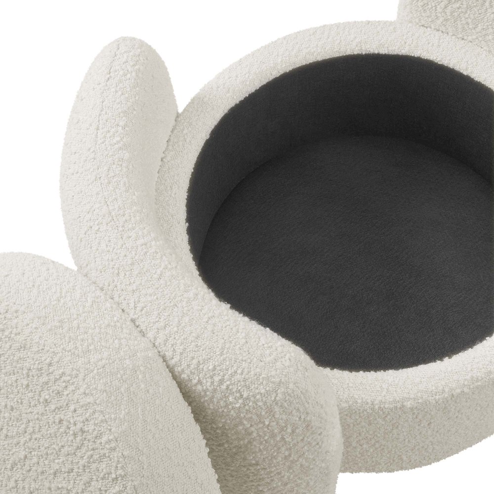 Nebula Boucle Upholstered Ottoman. Picture 8