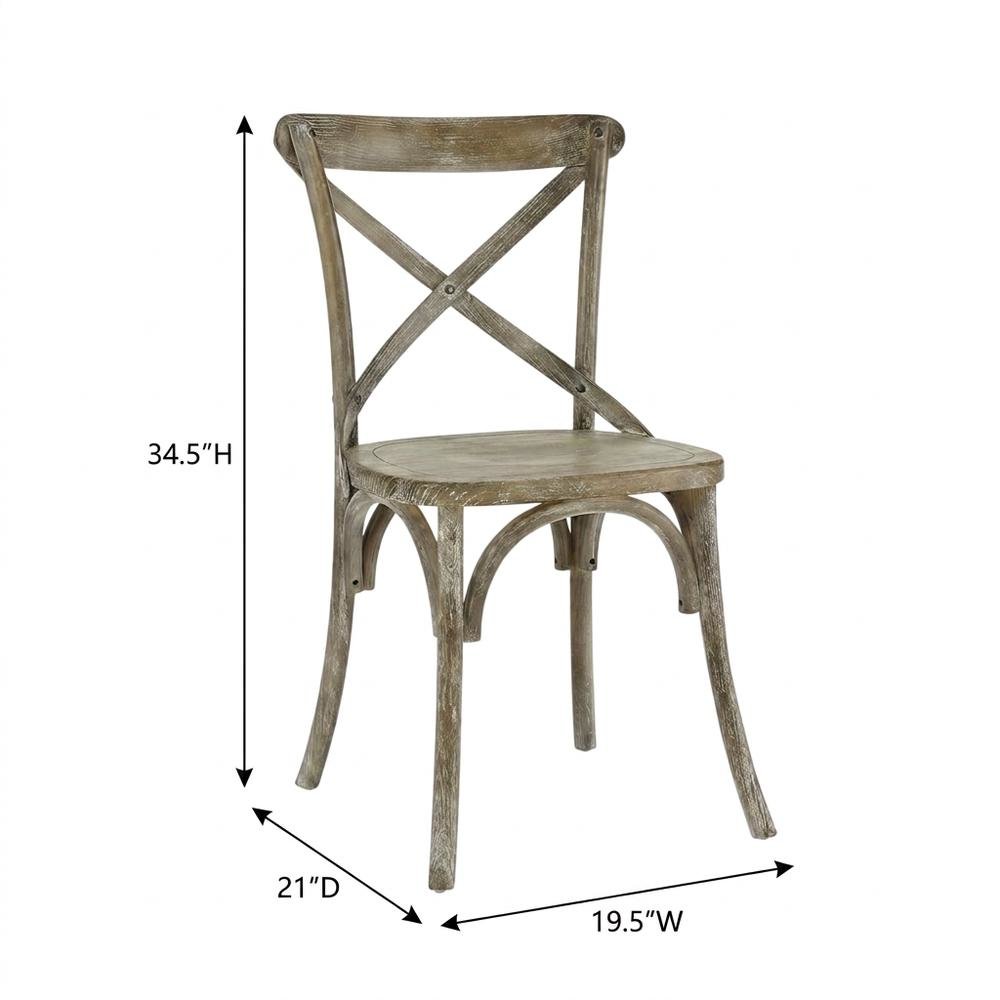 Solid Wood Dining Side Chair with Cushioned Seat for Dining Room, Gray. Picture 5