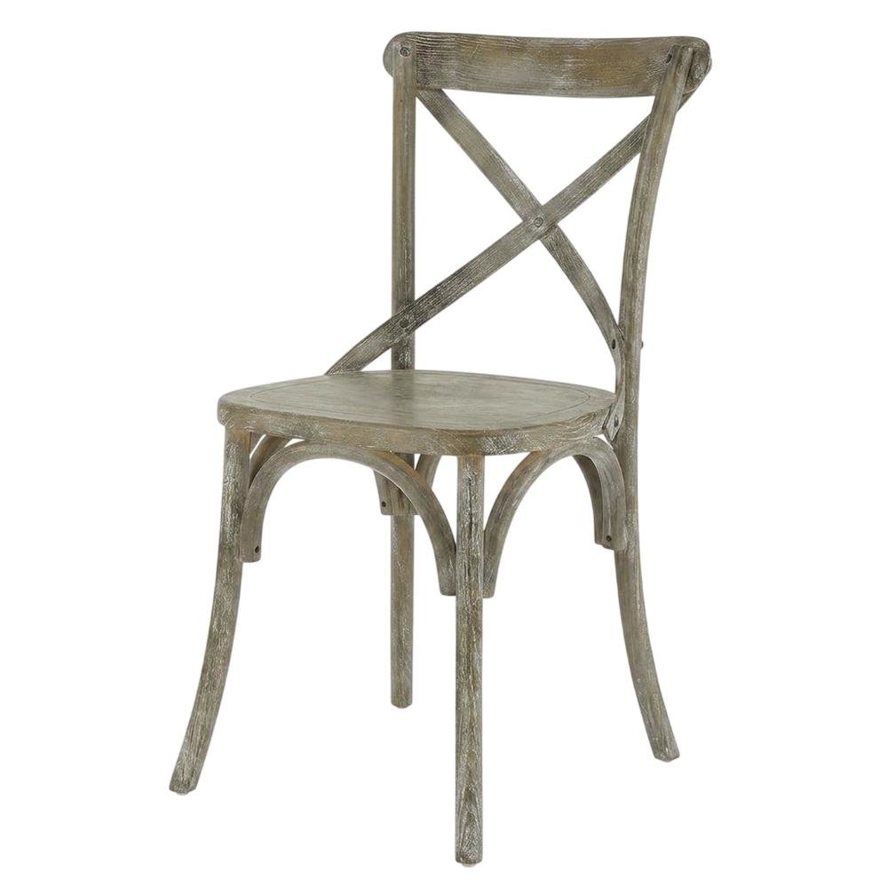Solid Wood Dining Side Chair with Cushioned Seat for Dining Room, Gray. Picture 4