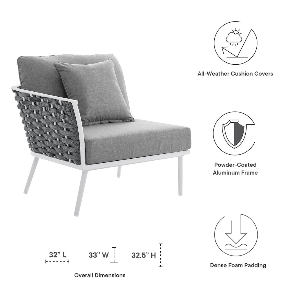 Stance Outdoor Patio Aluminum Left-Facing Armchair. Picture 2