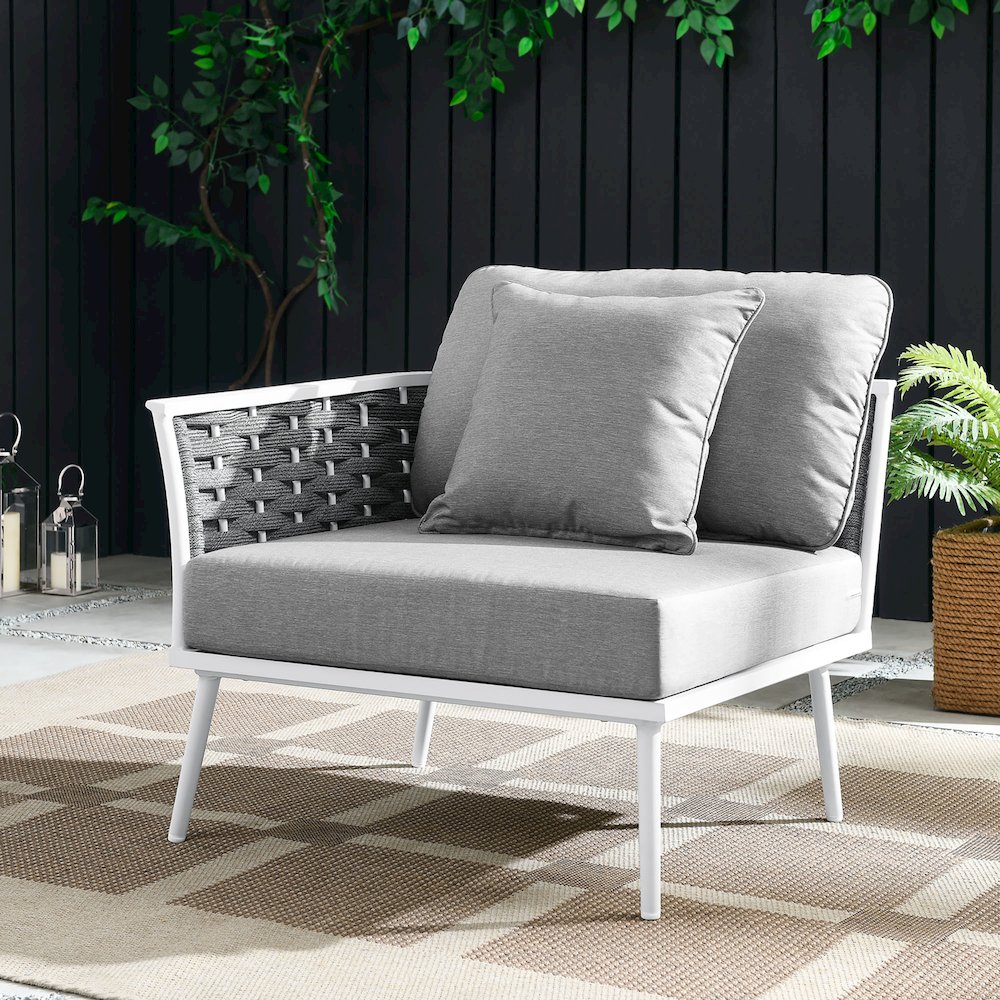 Stance Outdoor Patio Aluminum Left-Facing Armchair. Picture 7