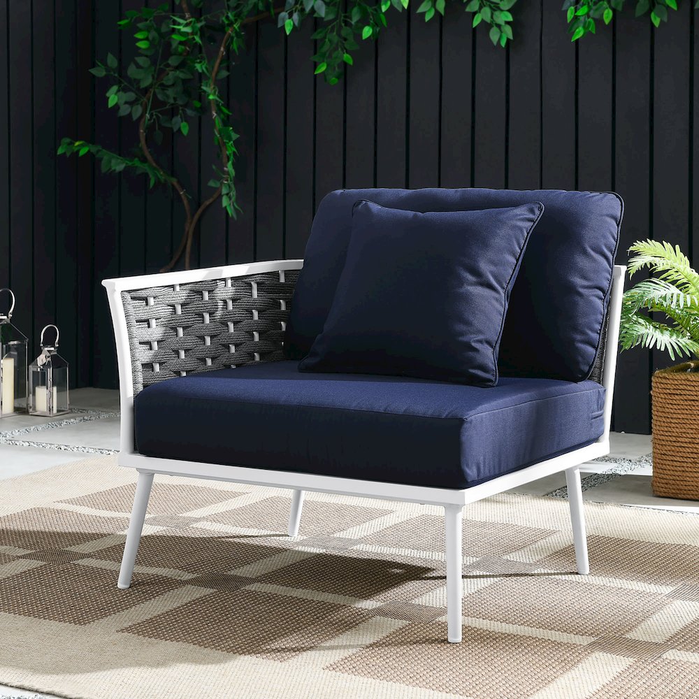 Stance Outdoor Patio Aluminum Left-Facing Armchair. Picture 7