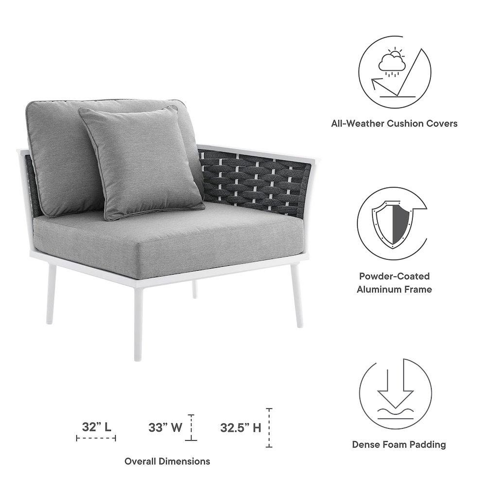 Stance Outdoor Patio Aluminum Right-Facing Armchair. Picture 2