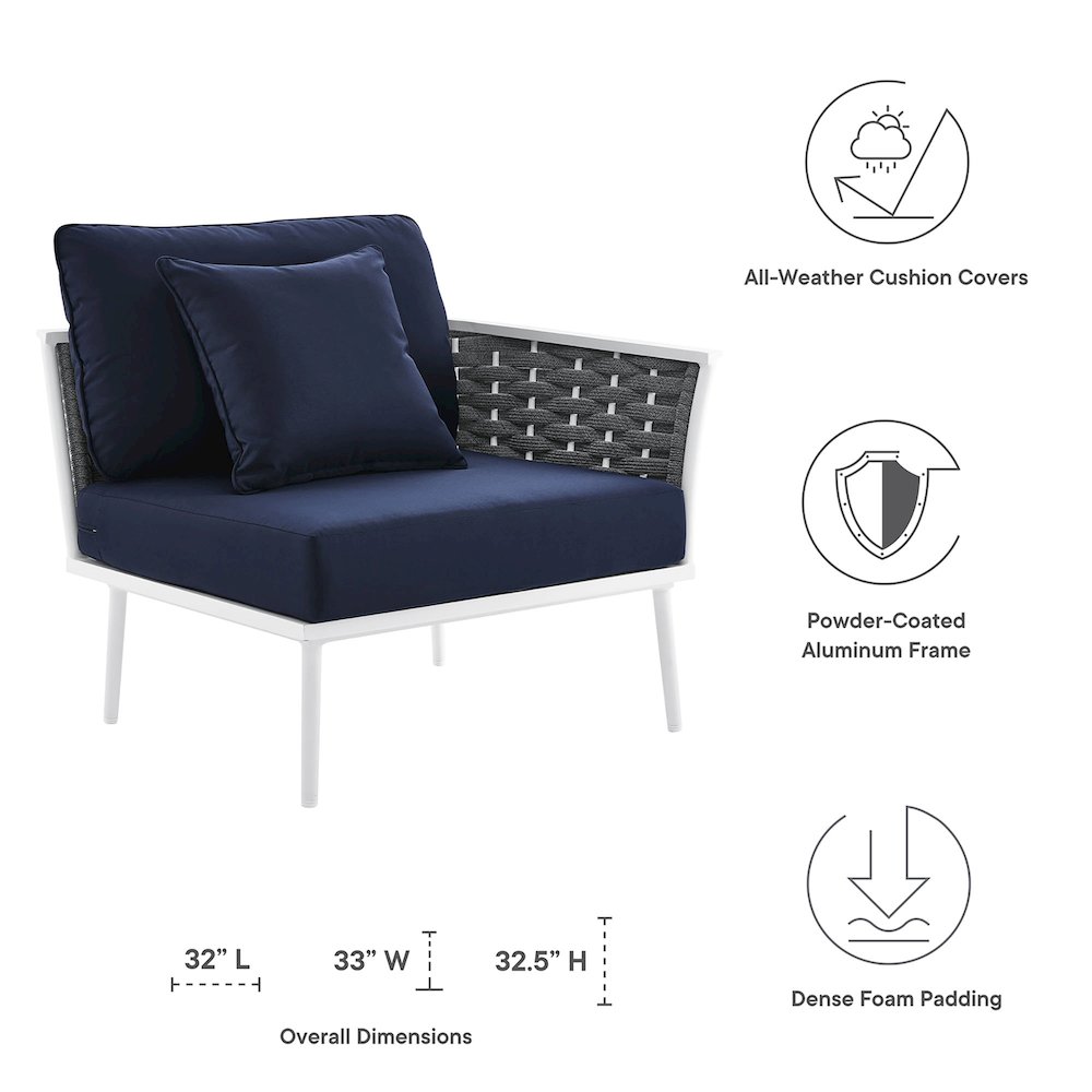 Stance Outdoor Patio Aluminum Right-Facing Armchair. Picture 2