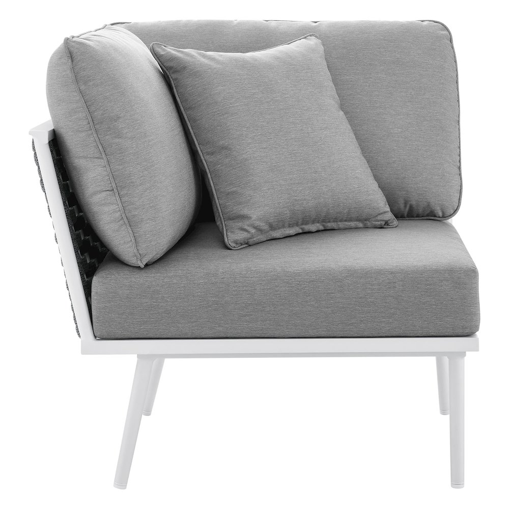 Stance Outdoor Patio Aluminum Corner Chair. Picture 1