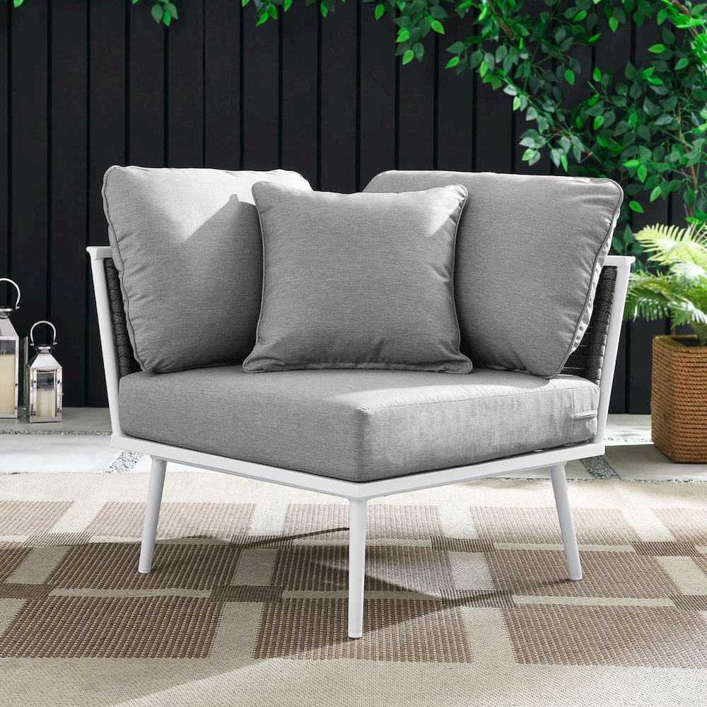 Stance Outdoor Patio Aluminum Corner Chair. Picture 6