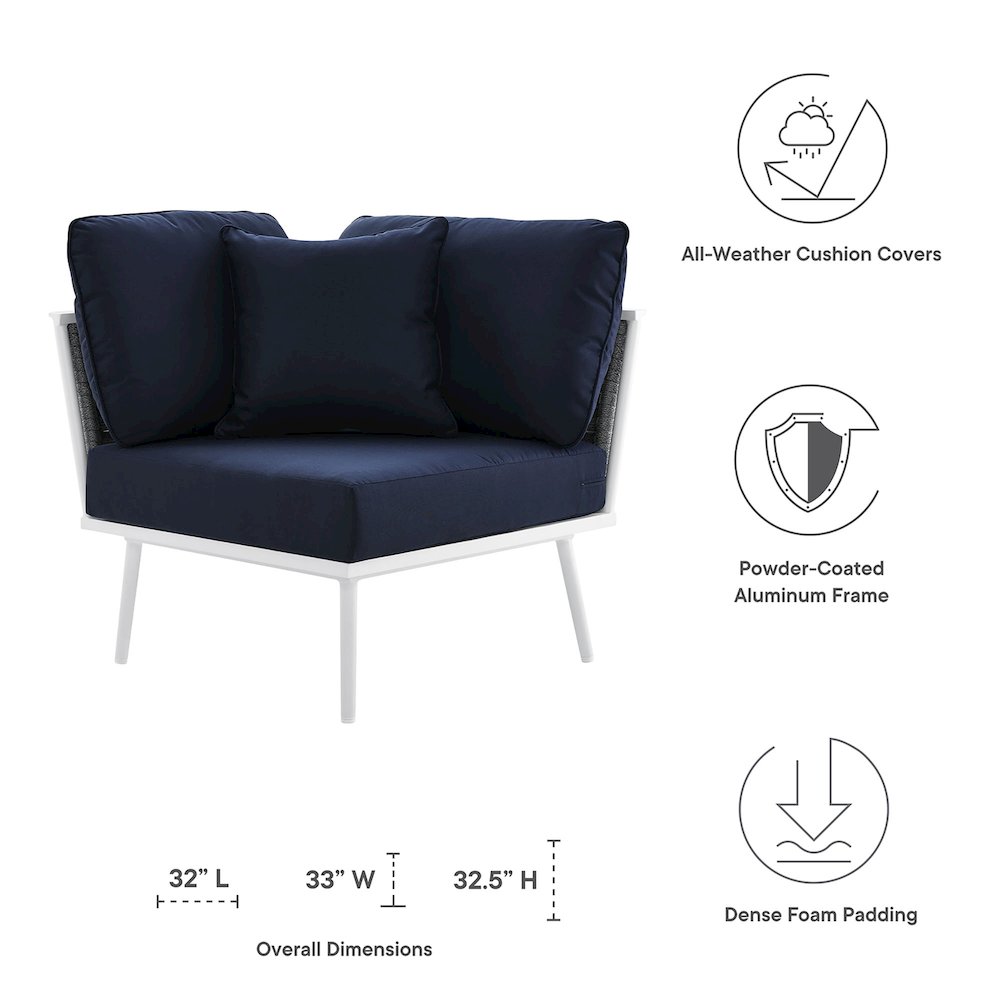 Stance Outdoor Patio Aluminum Corner Chair. Picture 2